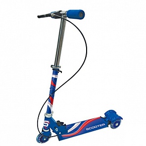 Трехколесный складной самокат с ручным тормозом, синий (Next, KS2704 BLUEsim)